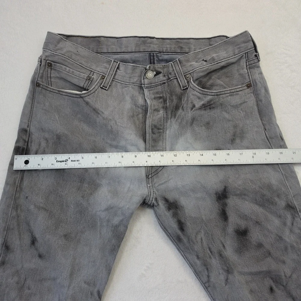 Levis 501 WaterLess Jeans Mens W34 L30 Gray Straight Leg Button Fly Denim